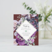 BUDGETパープルブルーフローラ結婚式招待状 (スタンド正面)