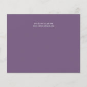 BUDGETパープル抽象芸術フォトウェディング招待 (裏面)