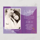 BUDGETパープル抽象芸術フォトウェディング招待 (正面)