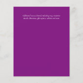 BUDGETパープル金ゴールドフローラ結婚式招待状 (裏面)