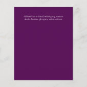 BUDGETパープル金ゴールドフローラ結婚式招待状 (裏面)