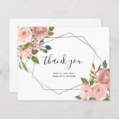 BUDGETピンクのバラ幾何学模様ありがとう (正面/裏面)