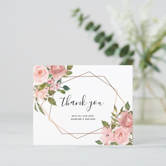 BUDGETピンクのバラ幾何学模様ありがとう (スタンド正面)