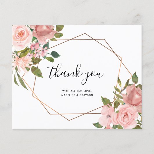 BUDGETピンクのバラ幾何学模様ありがとう (正面)