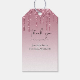 BUDGETピンクグリッター結婚ズ ギフトタグ