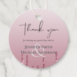 BUDGETピンクグリッター結婚ズ フェイバータグ