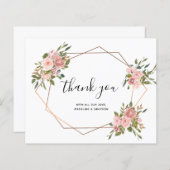 BUDGETピンクローズ金ゴールドフレーム幾何学感謝 (正面/裏面)