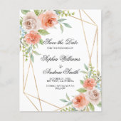 BUDGETピンクローズ&金ゴールドフレーム日付の保存 (正面)