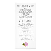 BUDGETピンク紫陽花フローラ結婚式プログラム ラックカード (裏面)