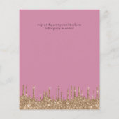 BUDGETピンク金ゴールドグリッター結婚式招待状 (裏面)
