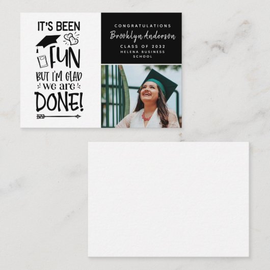 BUDGETフォトことわざ卒業発表カード ノートカード (正面/裏面)