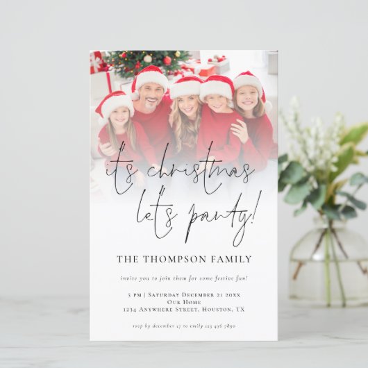 BUDGETフォトオーバーレイクリスマスプレゼントパーティー招待状 (スタンド正面)
