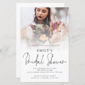 Budgetフォトオーバーレイスクリプトブライダルシャワー招待状 (正面/裏面)