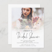 Budgetフォトオーバーレイスクリプトブライダルシャワー招待状 (正面/裏面)