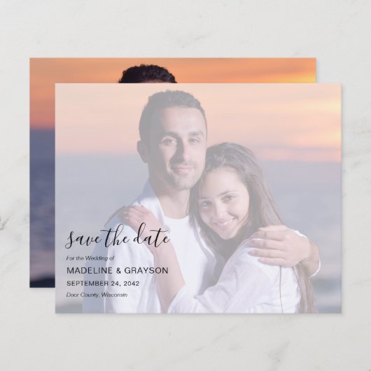 BUDGETフォトオーバーレイスクリプト結婚式の日付の保存 (正面/裏面)