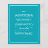 BUDGETフォトオーバーレイブルーティール（緑がかった色）結婚式の招待 (裏面)