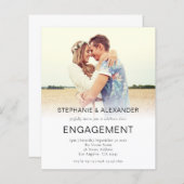 Budgetフォトオーバーレイ婚約パーティ招待状 (正面/裏面)