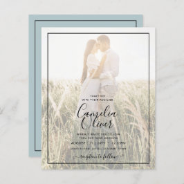 BUDGETフォトオーバーレイ海ガラスセージ結婚式の招待