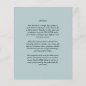 BUDGETフォトオーバーレイ海ガラスセージ結婚式の招待 チラシ (裏面)