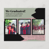 BUDGETフォトコラージュ卒業アナウンスカード (正面)