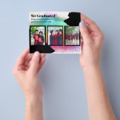 BUDGETフォトコラージュ卒業アナウンスカード チラシ (手)