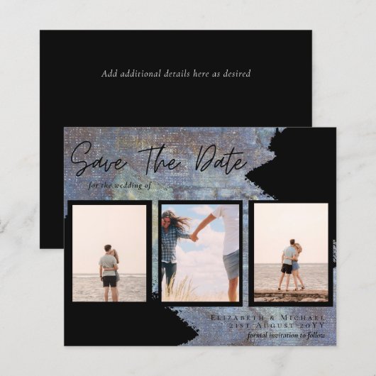 BUDGETフォトコラージュ救の日結婚付のモダン値 (正面/裏面)