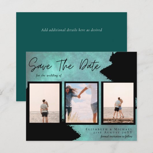 BUDGETフォトコラージュ救の日結婚付のモダン値 (正面/裏面)