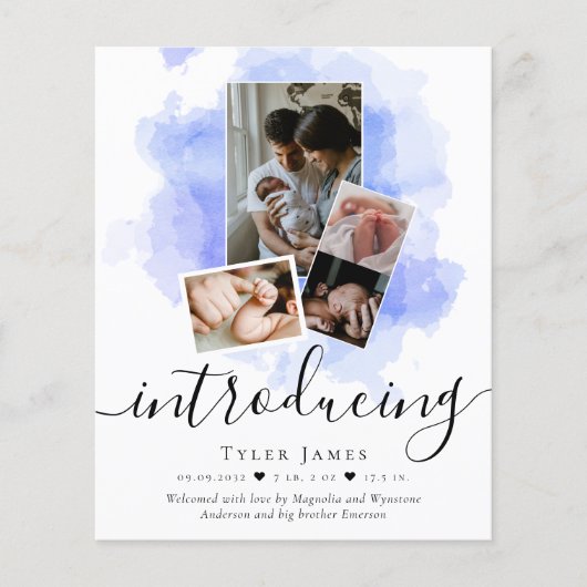 BUDGETフォトコラージュ誕生のお知らせ (正面)