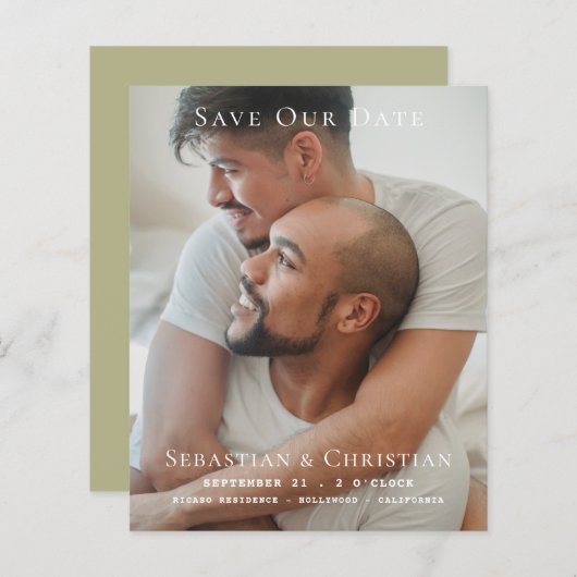 BUDGETフォトシンプル日付の保結婚存 (正面/裏面)