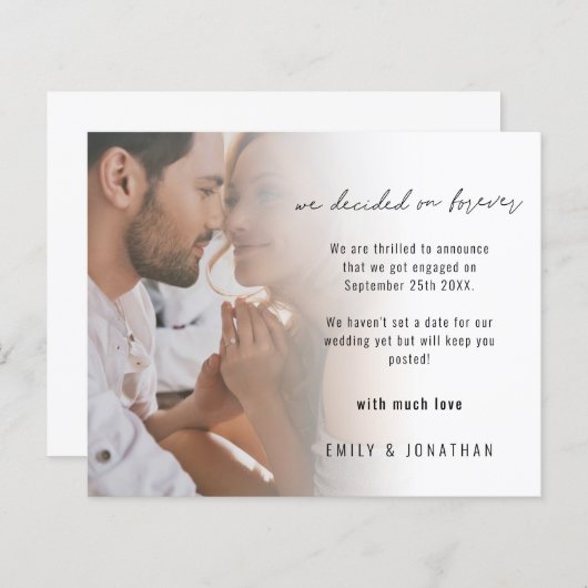 Budgetフォトスクリプト婚約の説明 (正面/裏面)