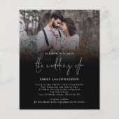 BudgetフォトスクリプトQRコード結婚の黒招待状 (正面)