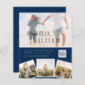 BUDGETフォト救結婚式招待状日QRコード (正面/裏面)