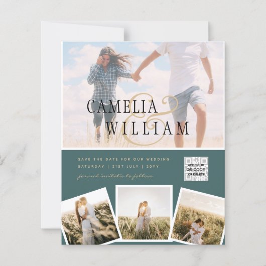 BUDGETフォト救結婚式招待状日QRコード (正面)