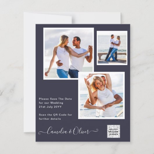 BUDGETフォト救結婚式招待状日QRコード (正面)