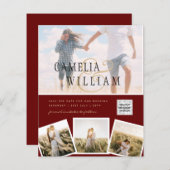 BUDGETフォト救結婚式招待状日QRコード (正面/裏面)