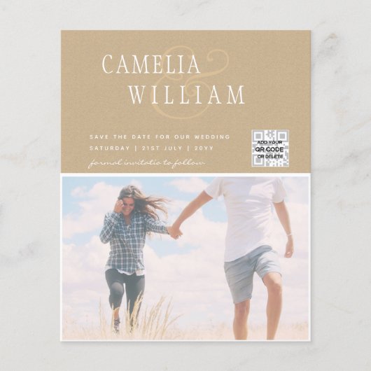 BUDGETフォト救結婚式招待状日QRコード チラシ (正面)