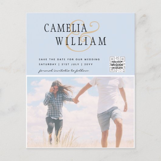 BUDGETフォト救結婚式招待状日QRコード チラシ (正面)