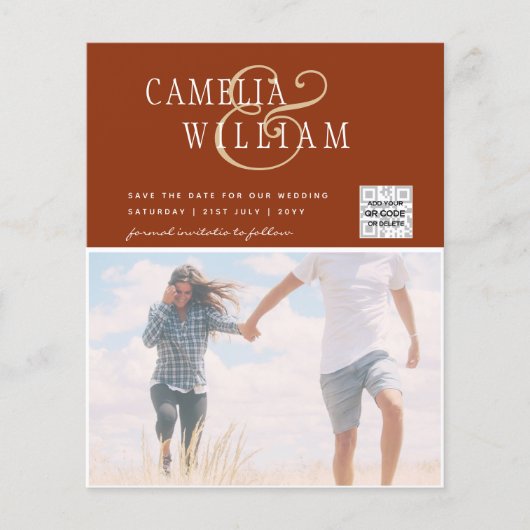 BUDGETフォト救結婚式招待状日QRコード チラシ (正面)