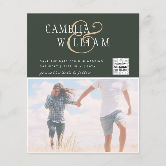 BUDGETフォト救結婚式招待状日QRコード チラシ (正面)