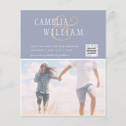 BUDGETフォト救結婚式招待状日QRコード チラシ (正面)