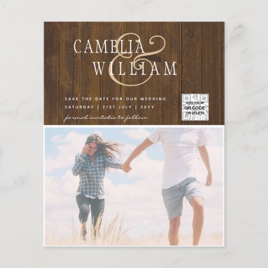 BUDGETフォト救結婚式招待状日QRコード チラシ (正面)