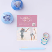 BUDGETフォト救結婚式招待状日QRコード チラシ (シングル)