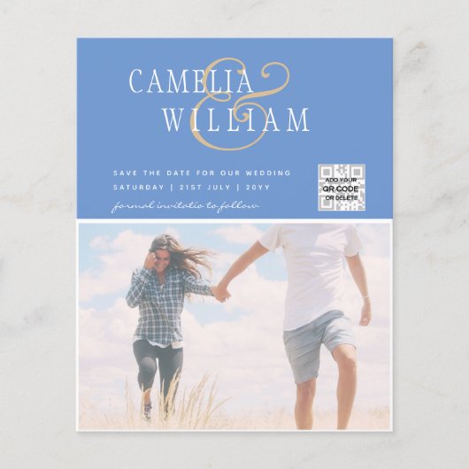 BUDGETフォト救結婚式招待状日QRコード チラシ (正面)