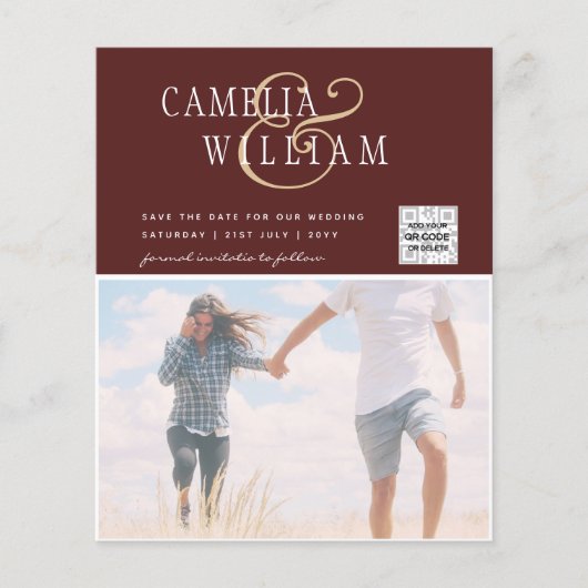 BUDGETフォト救結婚式招待状日QRコード チラシ (正面)