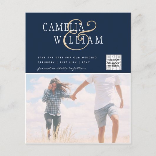 BUDGETフォト救結婚式招待状日QRコード チラシ (正面)