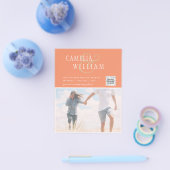 BUDGETフォト救結婚式招待状日QRコード チラシ (シングル)