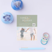 BUDGETフォト救結婚式招待状日QRコード チラシ (シングル)