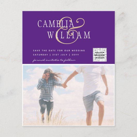 BUDGETフォト救結婚式招待状日QRコード チラシ (正面)