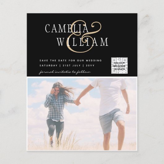 BUDGETフォト救結婚式招待状日QRコード チラシ (正面)