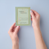 BUDGETフォト結婚式招待状日付の保存 チラシ (手)